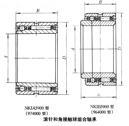 滚针和角接触球组合轴承 滚针和角接触球组合轴承