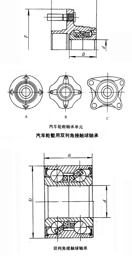汽车轮毂用双列角接触球轴承 汽车轮毂用双列角接触球轴承