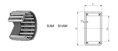 英制冲压外圈滚针轴承BAM1310图纸