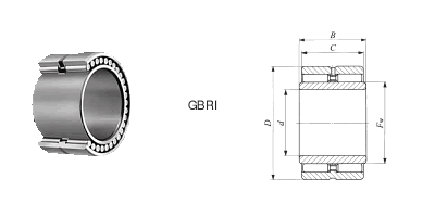 英制滚针轴承,带内圈GBR I 487232图纸