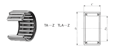 冲压外圈滚针轴承TA5025Z图纸