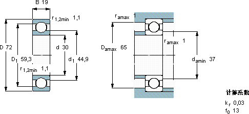 SKFW 6306轴承图纸