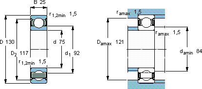 SKF6215-2Z/VA228轴承图纸
