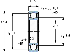 SKF624/HR11TN轴承图纸
