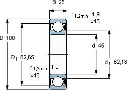 SKF6309/HR11TN轴承图纸