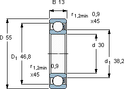 SKF6006/HR11QN轴承图纸