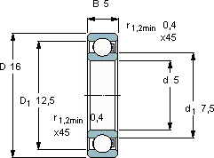 SKF625/HR22T2轴承图纸