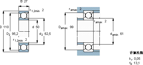 SKF310轴承图纸