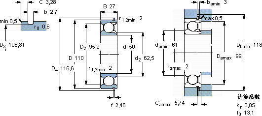 SKF310 NR轴承图纸