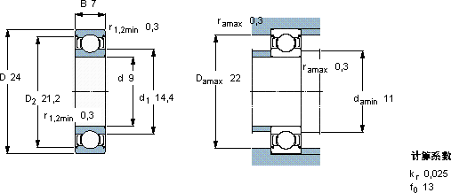 SKF609-2Z *轴承图纸