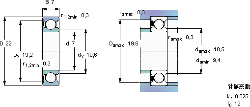 SKF627-RSL *轴承图纸