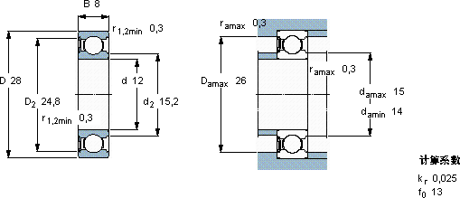 SKF6001-RSH *轴承图纸
