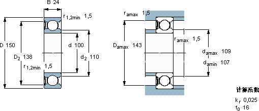 SKF6020-RS1 *轴承图纸
