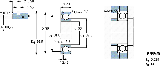 SKF6210 NR *轴承图纸