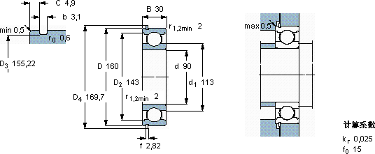 SKF6218 NR *轴承图纸