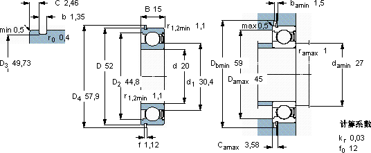 SKF6304-ZNR *轴承图纸
