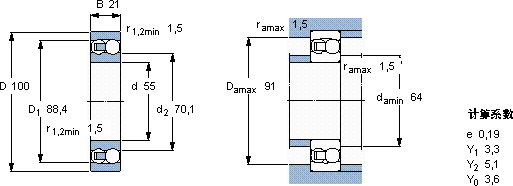 SKF1211 ETN9轴承图纸