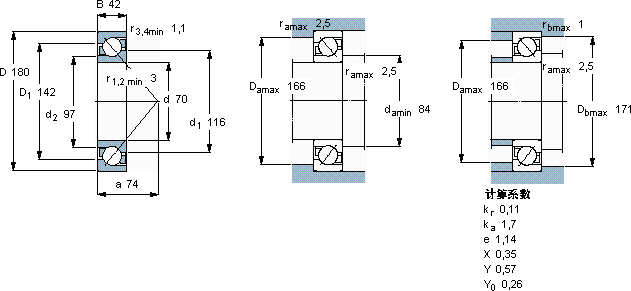 SKF7414 BGAM轴承图纸