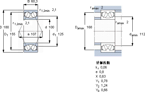 SKF3220 A轴承图纸