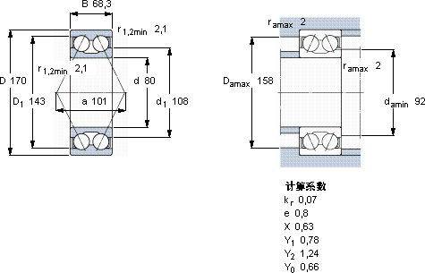 SKF5316 A轴承图纸