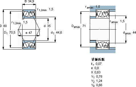 SKF3307 A-2Z/MT33 *轴承图纸