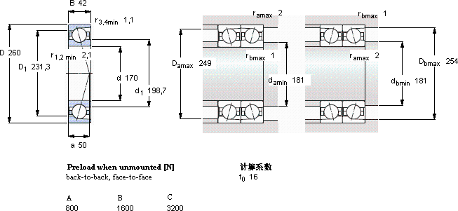 SKF7034 CD/P4A轴承图纸