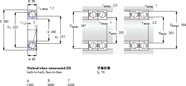 SKF7048 CD/P4A轴承图纸