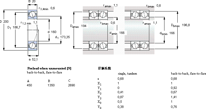 SKF71832 ACD/P4轴承图纸