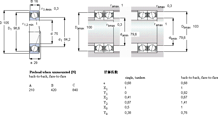 SKFS71915 ACD/P4A轴承图纸