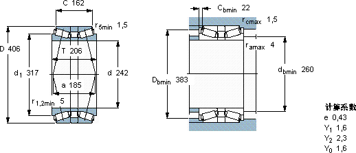 SKF332252/333775轴承图纸