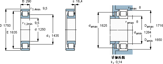 SKFN 20/1250 MB轴承图纸