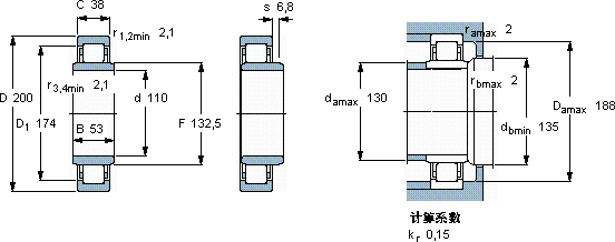 SKFNUB 222 ECJ轴承图纸