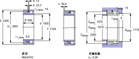 SKFNNU 41/1500 M/W33轴承图纸