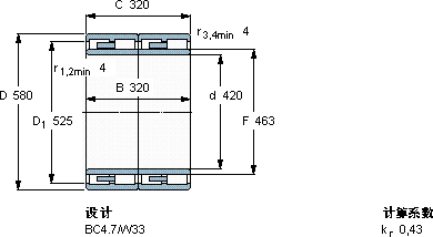 SKF313555 B/VJ202轴承图纸