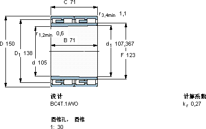 SKF319148 B轴承图纸
