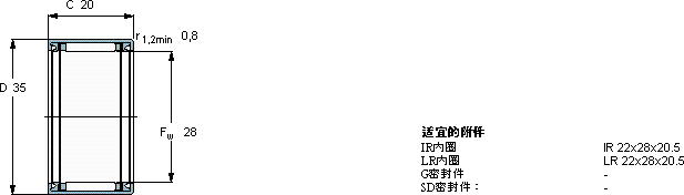 SKFHK 2820.2RS轴承图纸