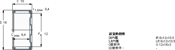 SKFBK 1210轴承图纸