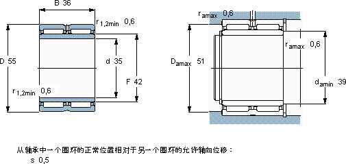 SKFNA 6907轴承图纸