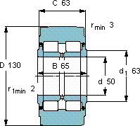 SKFNNTR 50x130x65.2ZL轴承图纸