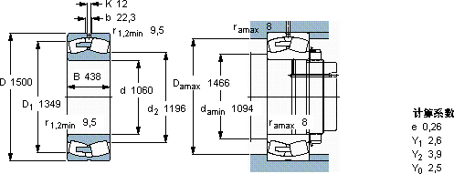 SKF240/1060 CAF/W33轴承图纸
