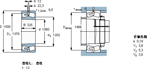 SKF230/1060 CAKF/W33轴承图纸