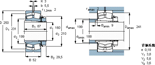 SKF23936 CCK/W33 + H 3936轴承图纸