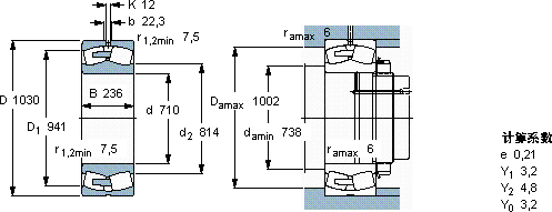 SKF230/710 CA/W33 *轴承图纸