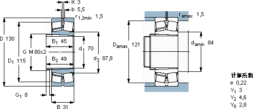 SKF22215 EK + AH 315 G *轴承图纸