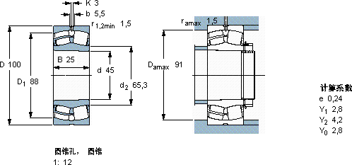 SKF21309 EK *轴承图纸
