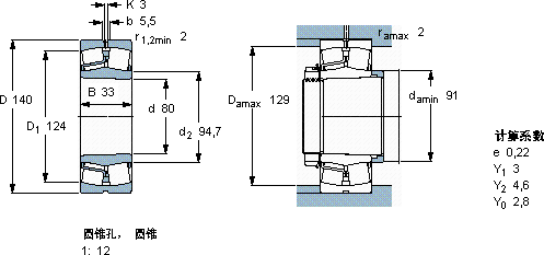 SKF22216 EK *轴承图纸