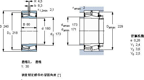 SKF24032-2CS5K30/VT143 *轴承图纸