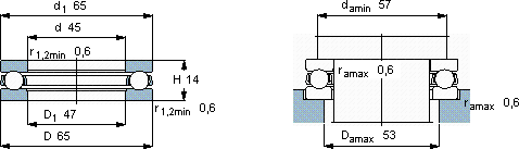 SKF51109轴承图纸