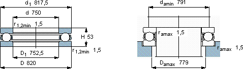 SKF510/750 F轴承图纸