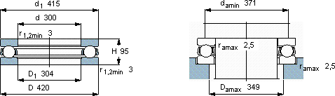 SKF51260 M轴承图纸
